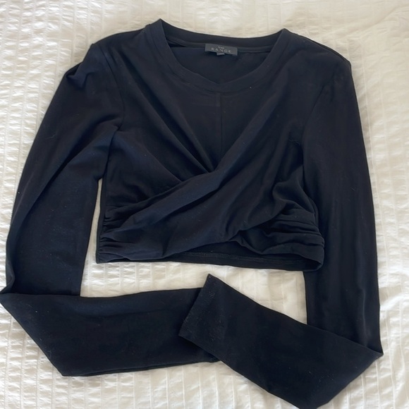 BOGO 🔥🔥 The Range Sueded Jersey Crossover Crew Top in Black - Picture 5 of 5